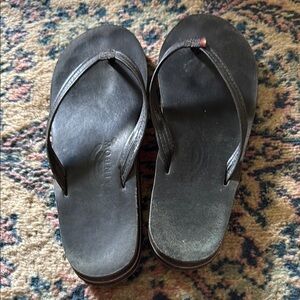 Rainbow Black Flip-Flop Sandals